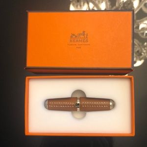 Hermès brown leather cork screw